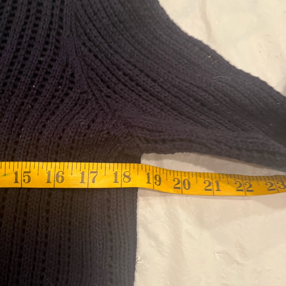 Talbots Cotton Sweater.  Size medium Navy Blue - Picture 6 of 8